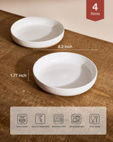 famiware Milkyway 33 oz Bowl Set, Pasta Bowls Set of 4, Salad Bowls Perfect for Your Friend for Housewarming, Thanksgiving, Christmas, White