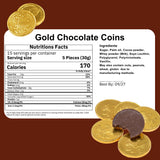 Holiday Gold Half Dollar Chocolate Coins 1LB. Milk Chocolate Coins for Birthdays, Christmas, Halloween or any ocasion. Half Dollar Gold Foil Coins, Pieces Individually Wrapped (1 Pound)
