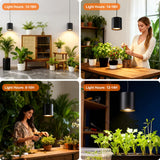 Airseafar Dimmable Hanging Grow Lights for Indoor Plants, Full Spectrum Hanging Plant Light with Timer & 16.4FT Power Cord, 24W, 3600K Black Glow Light for Garden, Herbs, Seed, Flowers