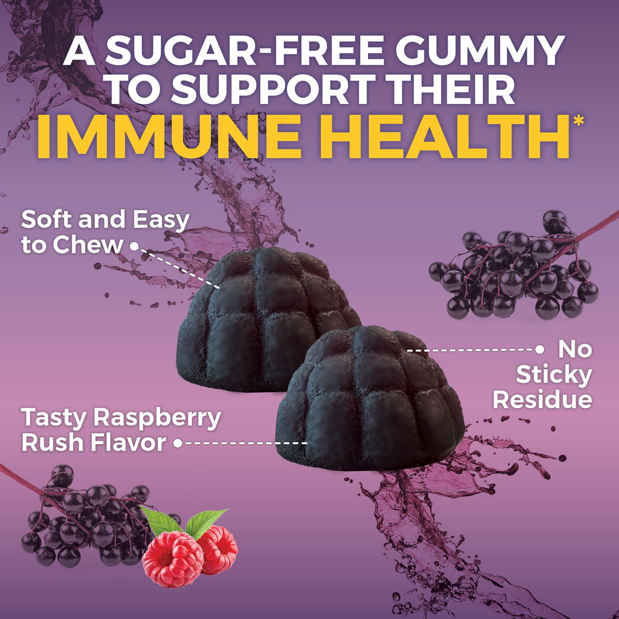 Viva Naturals Sugar-Free Sambucus Elderberry Gummies for Kids, 8-in-1 Children Immune Support with Vitamin C & Zinc – Chewable, Vegan & Gluten-Free (120 Count) for Daily Wellness