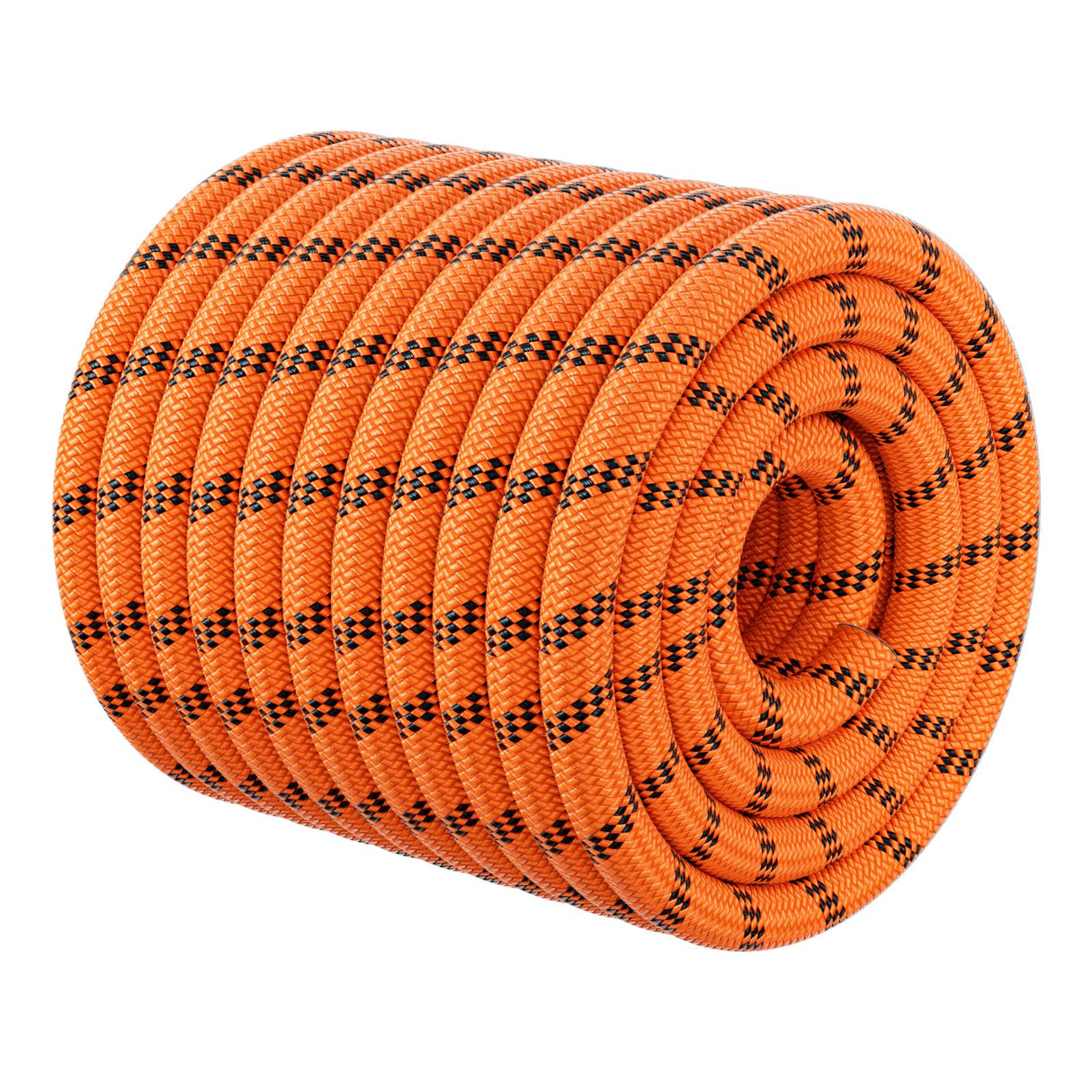 Double Braided Arborist Rigging Rope - 3/8 in X 100 ft 48 Strands Rappelling Outdoor Pulling Heavy Duty Polyester Bull Rope for Swing Tree Work Camping Rescue Hiking - Orange