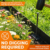 Hugeleaf 4.5 Inch Tall Landscape Edging 60 Feet Garden Edging with 60 Spikes, Plastic Landscape Border Edging for Landscaping Lawn, Flower Beds(Black)