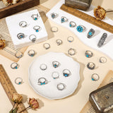 Kigeli 78 Pcs Vintage Turquoise Rings Set Women Western Bohemian Silver Oval Gemstone Boho Joint Knuckle Midi Stacking Rings for Women and Girls