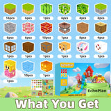 EchoPlan Magnetic Blocks, 100PCS Magnetic Building Blocks to Build a 3D World, STEM Sensory Construction Stacking Magnet Blocks Toy for Kids Ages 3+, Boys and Girls Christmas Birthday Gifts