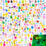 Cuteseven 300Pcs Mini Resin Animals Bulk 300 Styles Variety Tiny Animals Figure to Hide Luminous Glow in The Dark for Miniature Fairy Garden Decoration Hide Crafts Decor