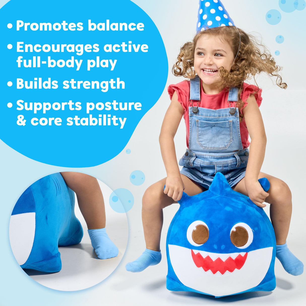 JITTERYGIT Baby Shark Bouncy Animal Plush - Daddy Shark Official Nickelodeon Music & Sing Toy - Christmas & Birthday Gifts for Kids & Toddlers (Boys & Girls) Ages 2-4 Years Old (Blue)