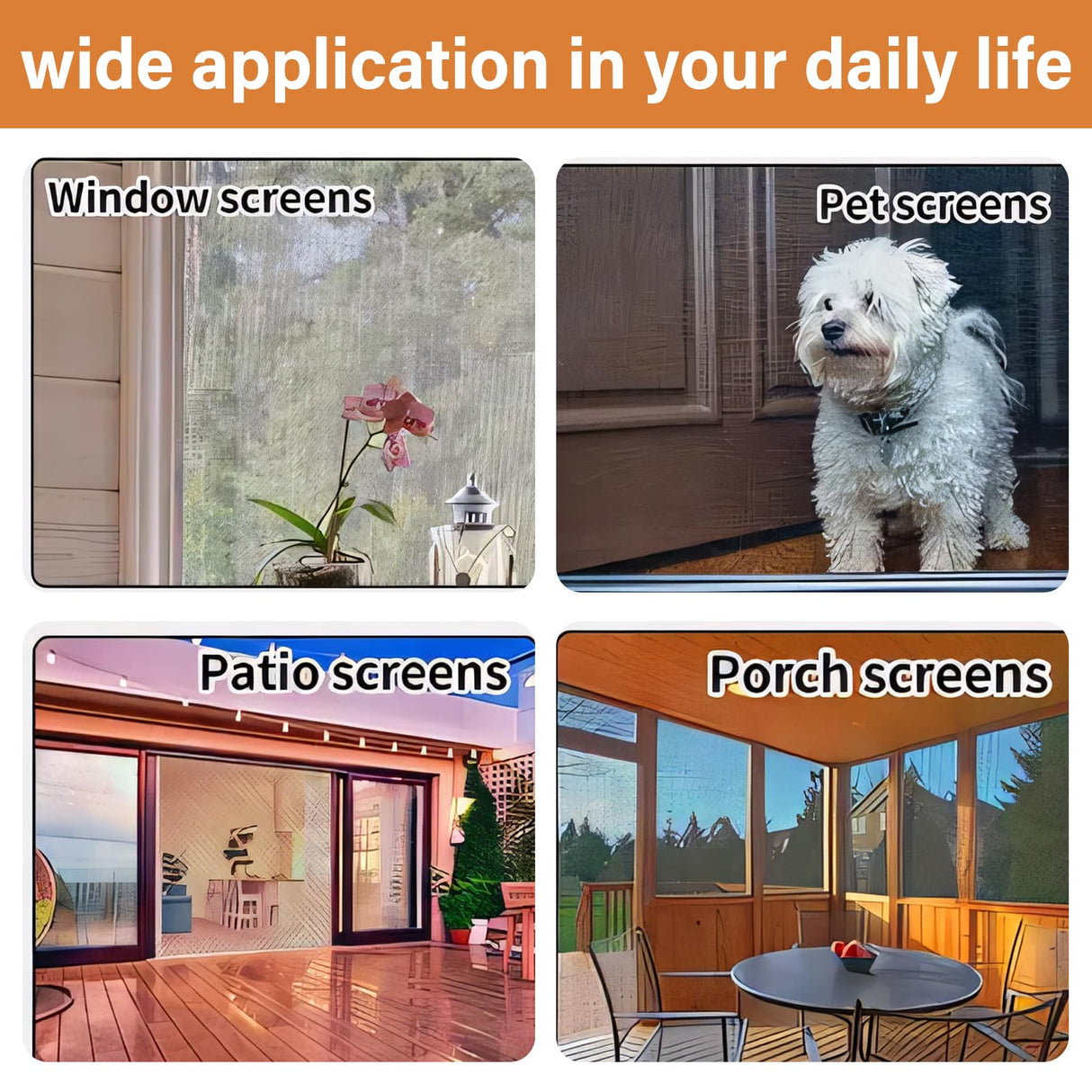 Window Screen Replacement Kit Width:36in Length:158 Fiberglass|Includes Full Set of Tools | Suitable for Windows, Screen Doors, and Courtyards | UV Resistant and Durable | Easy to Install