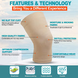 Knee Compression Sleeves, 1 Pair, Can Be Worn Under Pants, 20-30mmHg Strong Support Knee Brace for Unisex, Knee Support for Meniscus Tear, Arthritis, Pain Relief, Injury Recovery, Daily Wear, Beige M