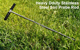 Soil Probe Rod,32"-48" Septic Tank Probe Rod,Beseetop Pipe Probe Made of Stainless Steel with Insulated T Handle Heavy Duty Perfect for Locating Septic Tank Underground Pipe Gravel Gopher Runs