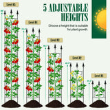 2 Pack 56.7'' H x 12'' W Garden Trellis for Climbing Plants Outdoor, Rustproof Metal Garden Flower Trellis, Rose Trellis for Outdoor Indoor Climbing Plants Clematis Vines Flowers Potted Plants, Tomato