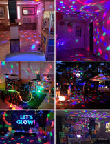 Luditek 2-Pack Portable Sound Activated Party Lights Indoor, Battery Powered/USB Dj Disco Ball Strobe Lights for Car Room, Adults Gifts, New Years Eve Party Supplies 2025 Christmas Decorations