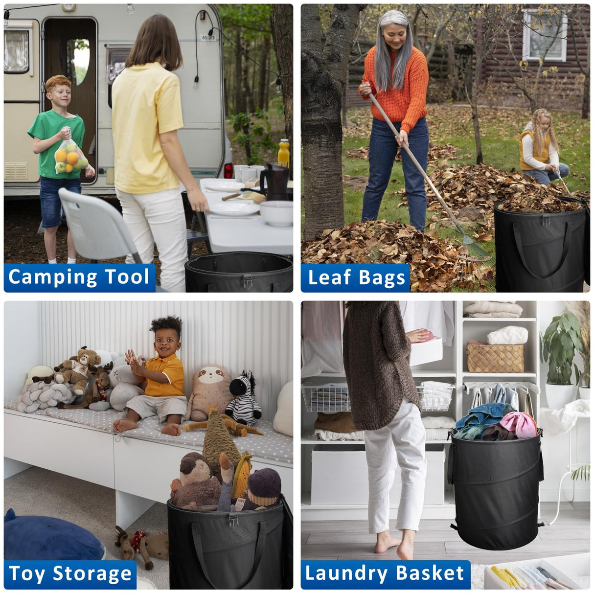 Audoyon Collapsible Camping Trash Can Pop Up Garbage with Lid