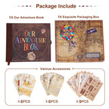 JIMBON Our Adventure Book Scrapbook Photo Album Retro Style Embossed Letter Cover Travel Diary Journal Scrap Book Kit For Couples,Memory Book For Anniversary Wedding