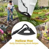 HANGMAICOME Garden Hoe Weeder Removal - Heavy Duty Weed Hoes for Gardening,55" Stand Up Long Handle, Sharp Hollow Blade,Push Pull Hand Weeding Tool for Garden Bed, Yard,Lawn Landscaping