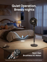 DREO Fan for Bedroom, Standing Oscillating Fan for Whole Room, Quiet Fan