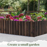 Garden Border Edging Wood Fence Landscape Edging Border Wooden Landscape Edging Decorative Garden Edging Lawn Edging Fence Flexible Garden Edging-15.7" H x 47.2" L (2PACK, 8Ft Total Length)