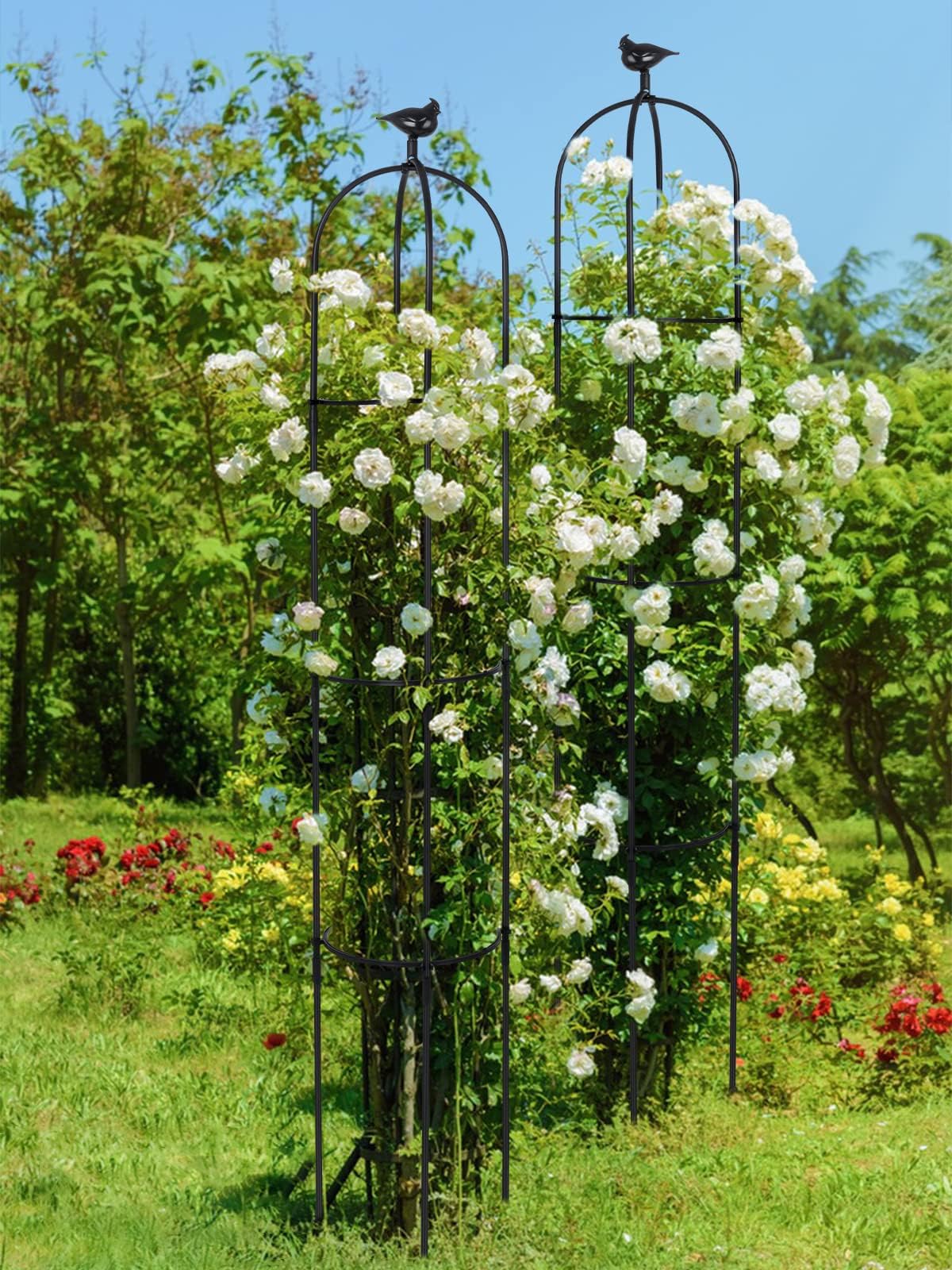 2PCS 6FT Obelisk Trellis for Climbing Plants, Kalolary Garden Tower Trellis