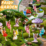 Exasinine 6 Pcs Fairy Figurines Mini Garden Fairies Fairy Garden Accessories for Outdoor Yard Home Decoration
