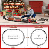 Hot Bee Train Set - Train Toys for Boys with Smokes, Lights and Sound, Toy Train Set for Under Christmas Tree, Toddler Model Trains for 3 4 5 6 7 8+ Years Old Kids Christmas Toys Gifts