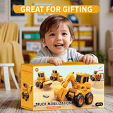 Olbyefly Construction Toys for 2 3 4 5 6 + Year Old Boys Kids Toddlers Girls, Sandbox Excavator Toy Trucks Construction Truck Toys Vehicles Bulldozer Road Roller Toy Christmas Birthday Gifts for Boys