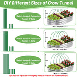 70 PCS Garden Hoops for Raised Beds 14 Sets Garden Tunnel Hoops Greenhouse Hoops Grow Tunnel, Rust-Free Fiberglass Garden Hoops Frame for Netting Shade Cloth Cover