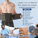 Abdominal Binder for Post Surgery & Postpartum Recovery, Abdomen Hernia Support Belt for Women & Men (Black, X-Large)