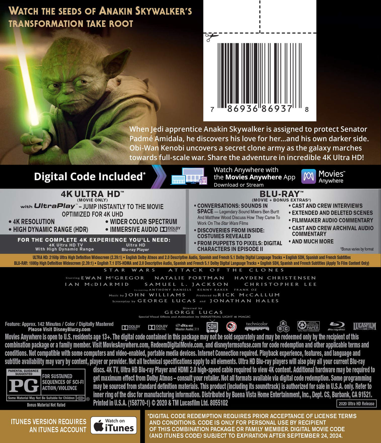 Star Wars: Episode II - Attack Of The Clones [Blu-ray]