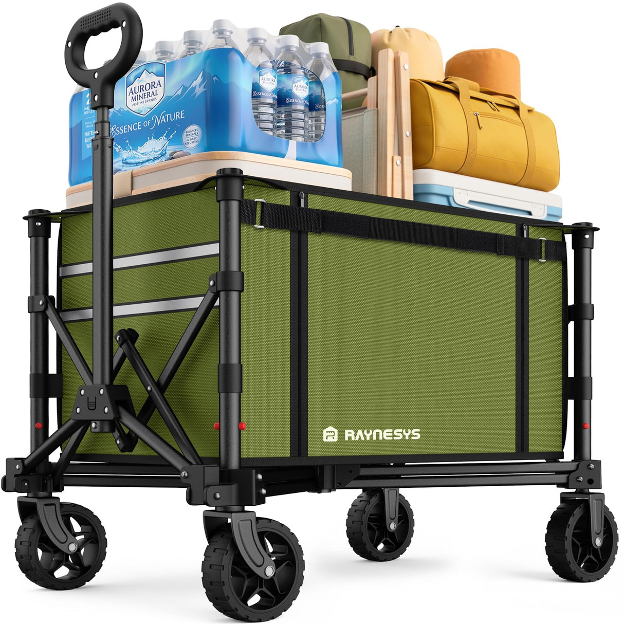 Collapsible Wagon with Wheels,120L Wagon Cart for Camping Groceries Beach