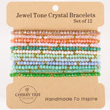 Cherry Tree Collection Women's Crystal Stacking Bracelets Daybreak-Gold