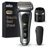 Braun Series 9 PRO+ Electric Razor for Men, 5 Pro Shave Elements & Precision Long Hair Trimmer, 6in1 SmartCare Center, Wet & Dry Electric Razor for Smooth Skin with 60min Battery Runtime, 9567cc