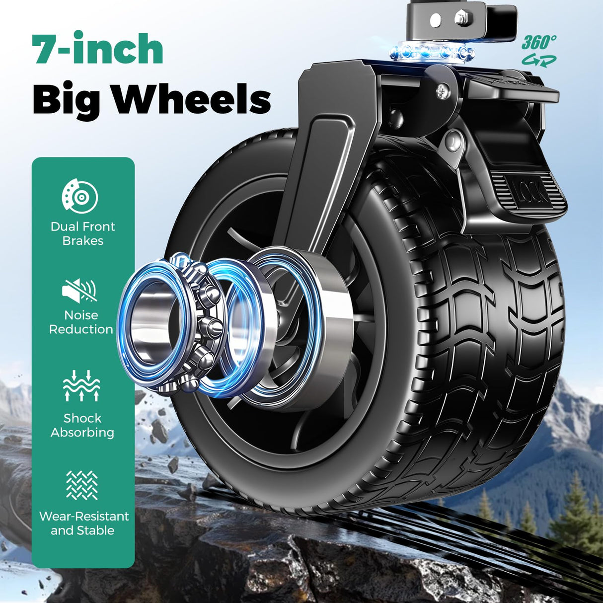 SUNNYFEEL 550LBS Push Pull Foldable Wagon with Tailgate & Big Wheels