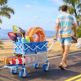 Beach Wagon with Big Wheels for Sand,400L Double Decker Wagon with Extender