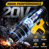 20V Cordless Drill Set,Electric Power Drill Cordless,Power Drill Drivers,Electric Screwdriver - 2.0Ah Batteries, 30Nm，21+1 Torque,2 Speed, Built-in LED,Kit for Home, Yellow