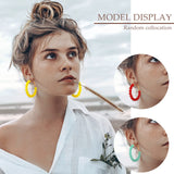 Sureio 16 Pairs Beaded Hoop Earrings Women Round Bead Earrings, 1.37 Inch
