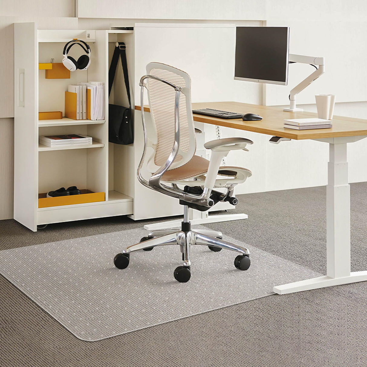 Naturei Chair Mat for Carpet, 36” x 48” Office Desk Floor Mat for Rolling Chairs, Easy Glide Floor Protector for Low Pile Carpet (Rectangle)