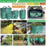 Professional 3-Pack 106 Gallon Large Lawn Garden Bags (D31,H31 inch) Reusable Yard Waste Bags with Gardening Gloves for Big Leaf Bag,Yard Debris,Garden Pruning,Lawn Clippings Bag,Weeds Bag 4 Handles