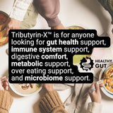 Healthy Gut Tributyrin-X | Most Bioavailable Butyrate Postbiotic for Gut Health & Leaky Gut Support | 99% Pure w/Zero Odor | 90 Softgels