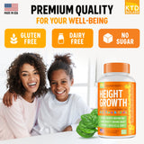 KTD BIOLABS Height Growth Maximizer - Made in USA - Natural Height Increase Booster & Teen Vitamins - Pills to Grow Taller at Any Age - Bone Growth Supplement for Adults & Kids