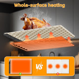 Food Warming Mat 24"x16", Electric Warming Tray with 6 Level Adjustable Temperature, Heating Fastly in 10s, Timed Function & Kids Lock, Portable Roll-Up Mat for Family Gatherings, Buffets and Parties
