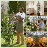 Lancisism 100% Metal Trellis for Climbing Plants Outdoor - Garden Metal Obelisk Trellis Vertical Plant Support for Climbing Vines & Flowers - Sturdy Steel Arch Trellis for Potted Plants Indoor Green