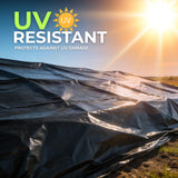 Plastic Sheeting Black (10' x 25') Long, 3 Mil, (2 Pack) - UV Protection Poly Sheeting Polyethylene Film, Heavy Duty Greenhouse Plastic Sheeting