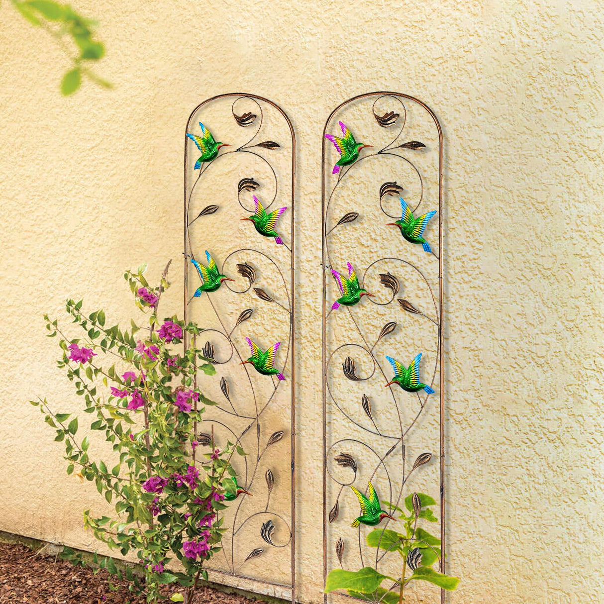 2 Pack Metal Garden Trellis for Climbing Plants