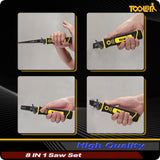 8-In-1 Multi Blades Hand Saw, Drywall Cutter. Hacksaw. Long Blade Hand Saw, Jab Saw, For Cutting Drywall, Sheetrock, Wood, Metel, Plastic, Plywood. Blade Quick Change Mechanism.