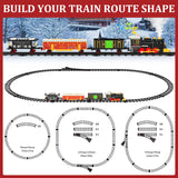 Train Set Train Toys for Boys with Smokes, Lights and Sound (ON/Off), Train Set Under Christmas Tree, Toddler Model Trains for 3 4 5 6 7 8+ Years Old Kids Gifts