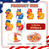 120 Pcs Patriotic Mini Resin Ducks 6 Style Bulk Tiny Duck Figurines 250th Anniversary Independence Day Decorations 4th of July Patriotic Ducks for Party Favors DIY Crafts and Desk Decor