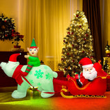 Max Fun 9.5Ft Christmas Inflatables Outdoors Decorations Santa Claus on Sleigh LEDs Build-in Blow Up Christmas Yard Inflatable Decoration for Outdoor Indoor Garden Lawn
