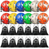 Glimin 12 Pcs Operation Christmas Deflated Soccer Balls Size 5/4 Bulk with Pump Drawstring Bag for Official Soccer Sport Christian Charity Donation Xmas Gift ()