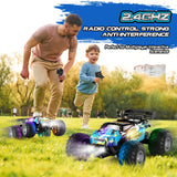 Remote Control Car, 1:18 2WD Off-Road RC Truck 20 KM/H, All-Terrain RC Cars with Headlights, BodyLights, 2.4GH Rechargeable Remote Control Monster Truck, Christmas or Birthday Gift Toys for Boys Girls