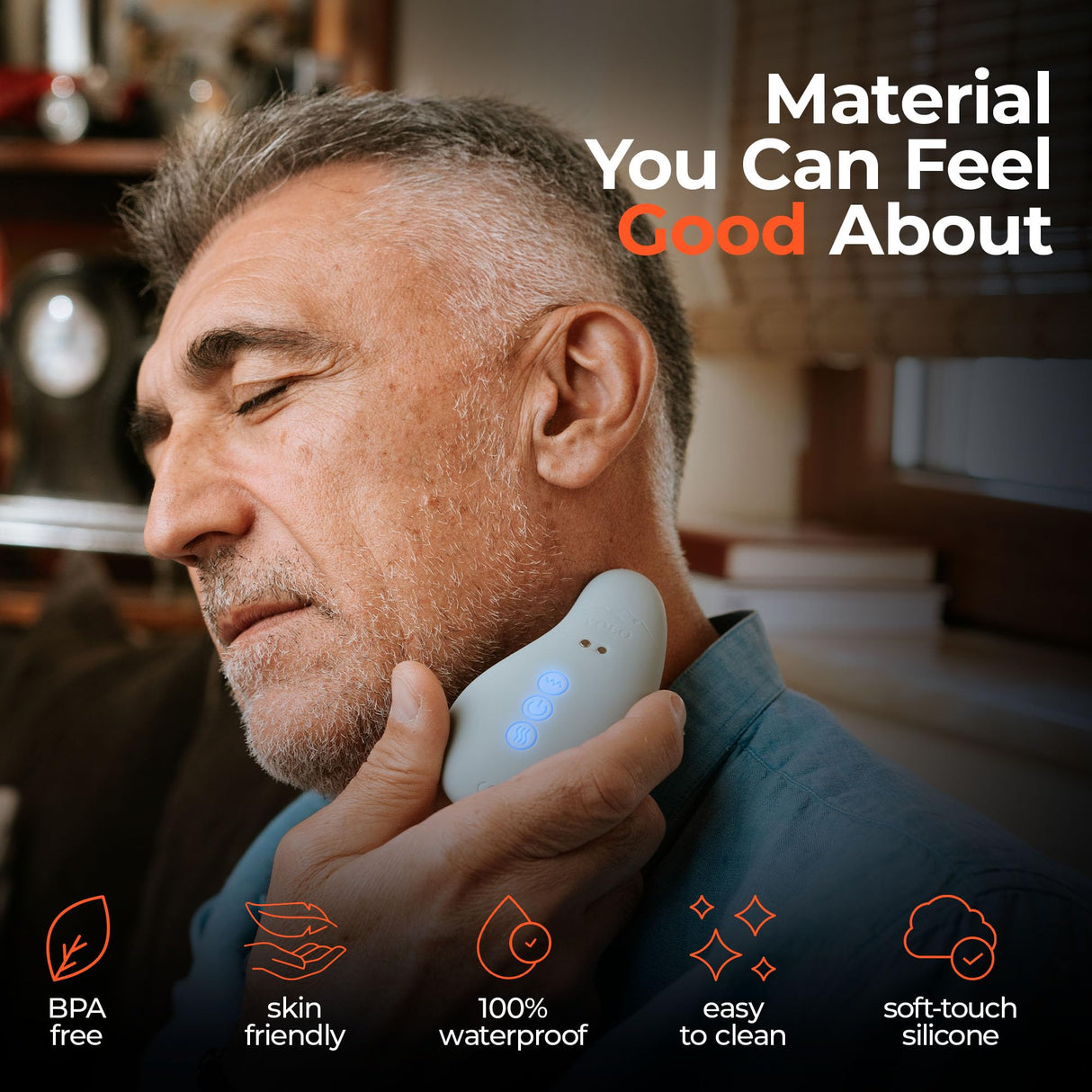 TMJ Relief Products Jaw Massager w/ Soothing Heat, Patented TMJ Massage Tool w/ 10 Gentle Vibration Modes, Eases TMJ Jaw & Neck Pain, Stiffness, Tension, Headaches, Migraine Relief, FSA/HSA Accredited