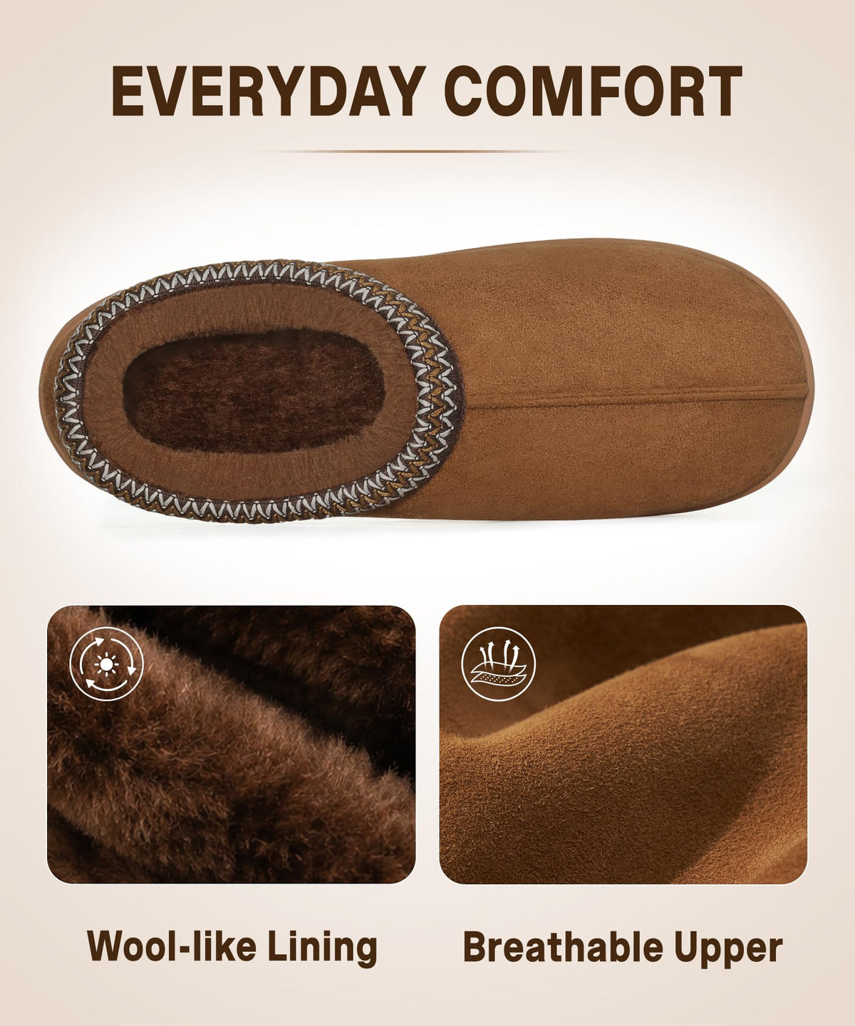 Litfun Men's Memory Foam Fuzzy Slippers Indoor Outdoor Winter House Shoes